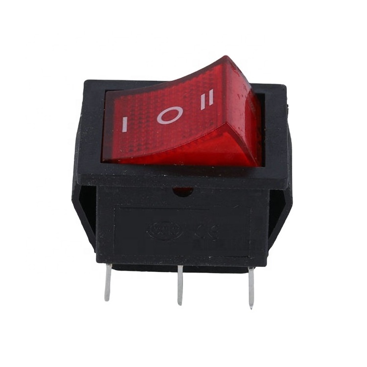 With LED 6A 250V/ 10A 125V AC ON-OFF-ON Boat Car 3 Way Rocker Switch