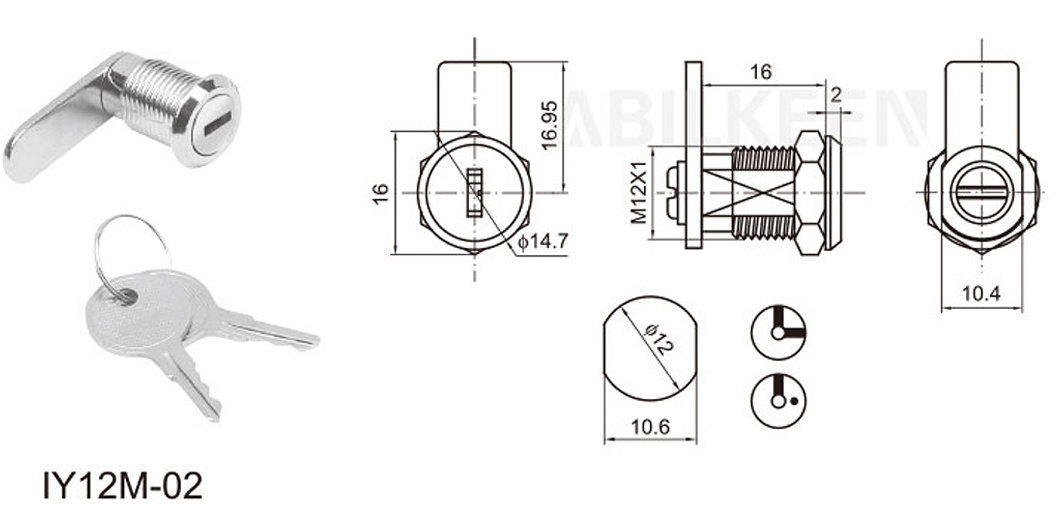 12mm Zinc Alloy Housing And Cylinder Hardware Fitting Mini Cam Lock For Safe Locker And Cabinet Door Rotary Switch