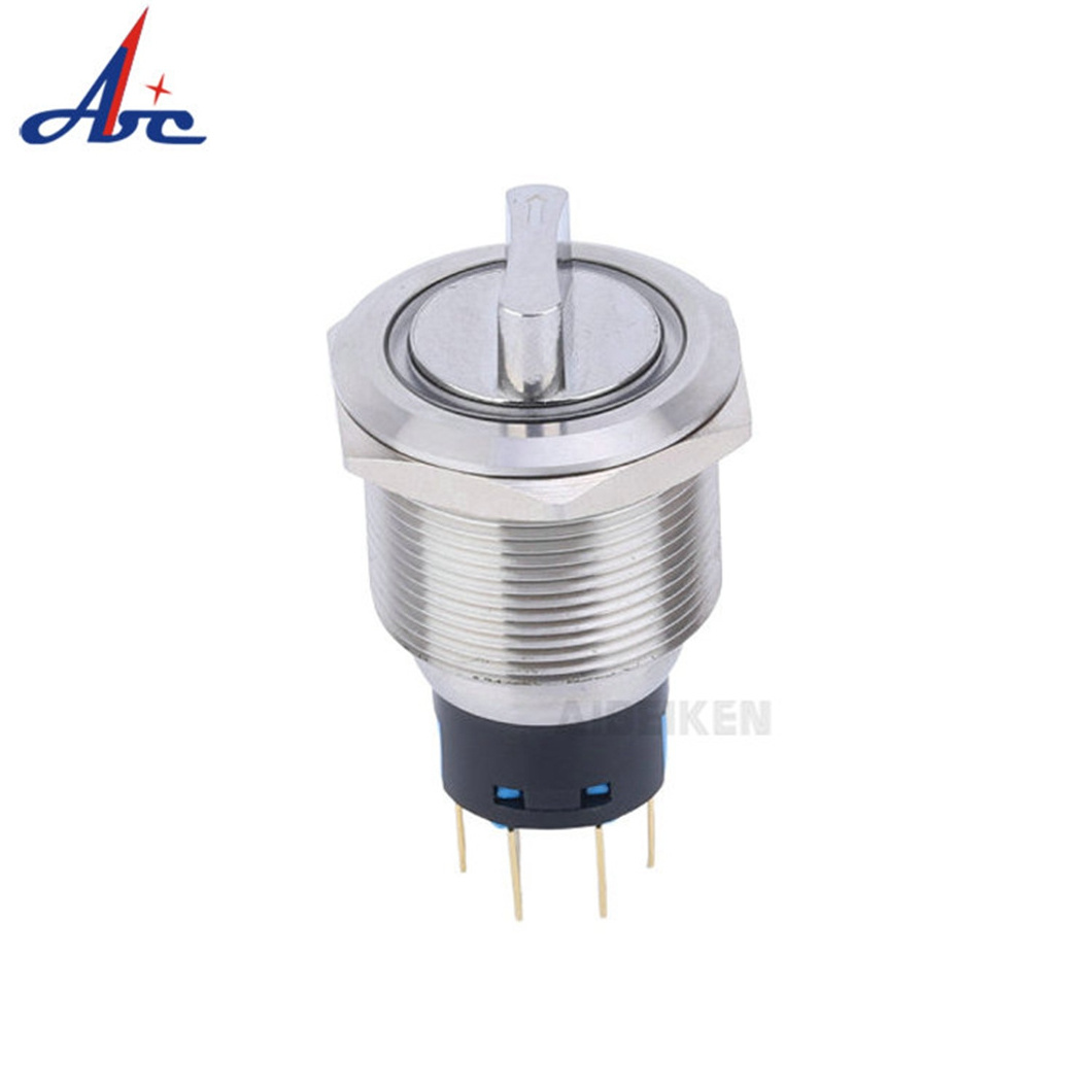 22mm waterproof  stainless  steel Rotary switch 3 position maintained selector 5pins metal rotary switch