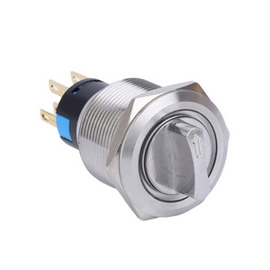 22mm waterproof  stainless  steel Rotary switch 3 position maintained selector 5pins metal rotary switch