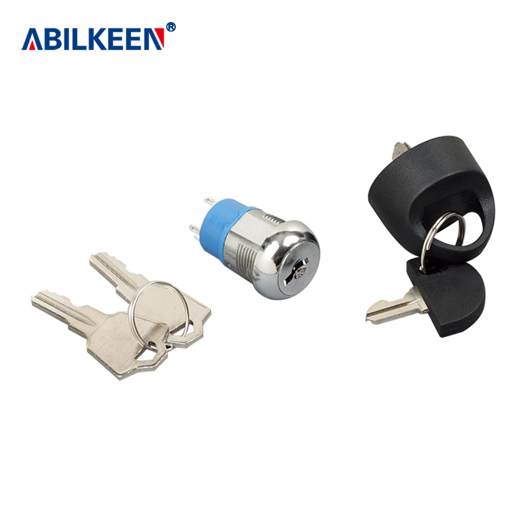 19mm Heavy Duty Key Operated Selector Switch, 3 Positions, Maintain Type Key Lock Switch