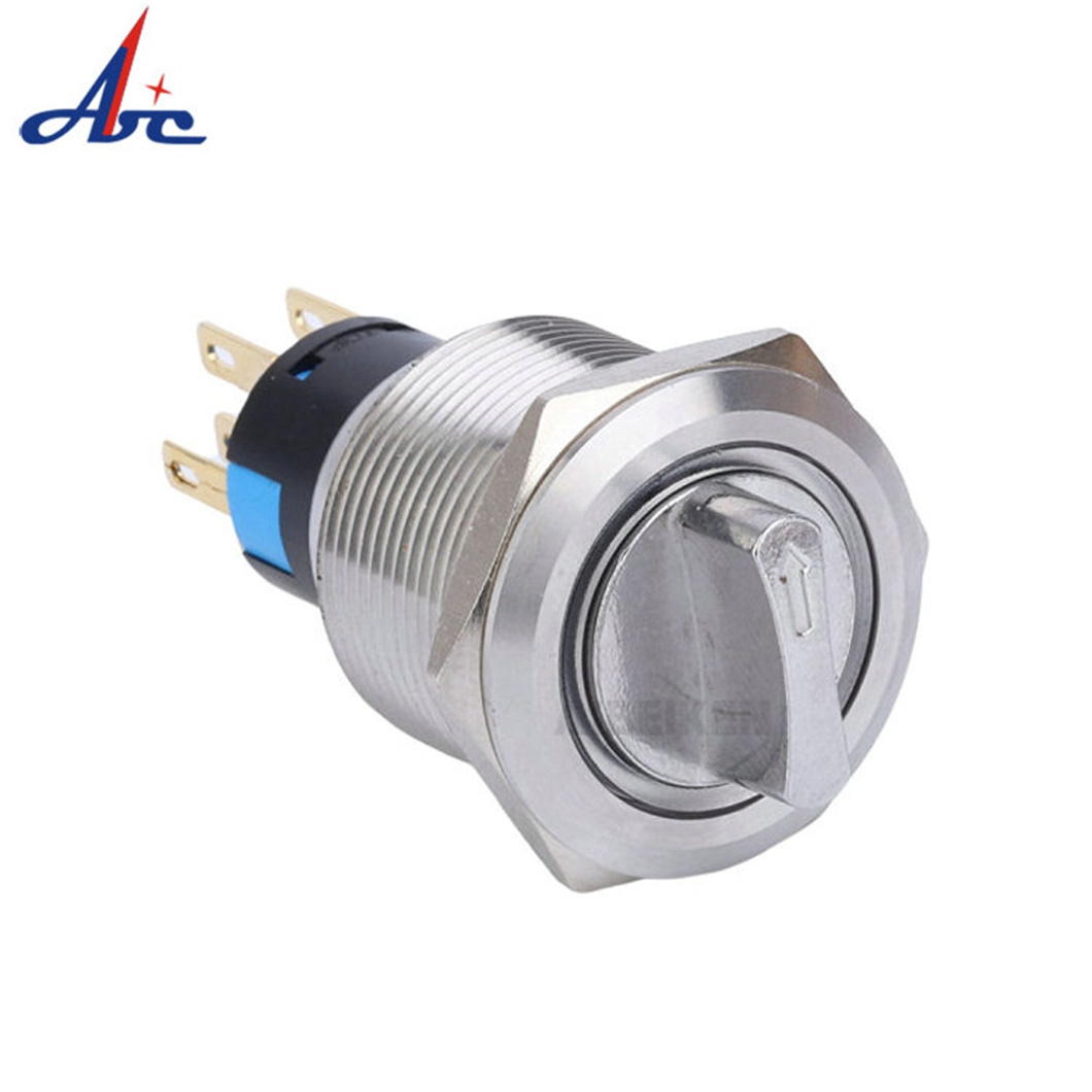 22mm waterproof  stainless  steel Rotary switch 3 position maintained selector 5pins metal rotary switch