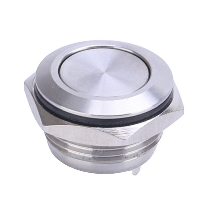 Electric Waterproof Power Switch Stainless Steel Momentary 16mm Push Button Switch For Elevator