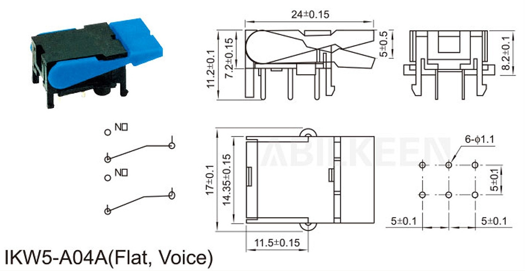 IKW5-A04A 6P Electronic Phone Hook Switch With Sound phone hook switch