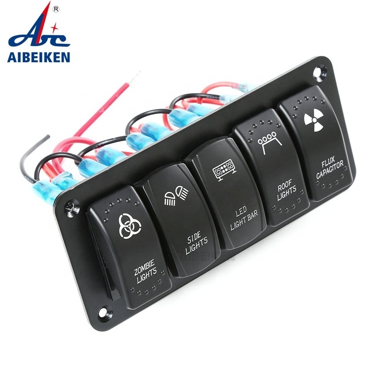 Waterproof Rocker Switch Panel Port 12V Outlet Combination Car Marine Boat LED Modification Accessories Toggle Switch