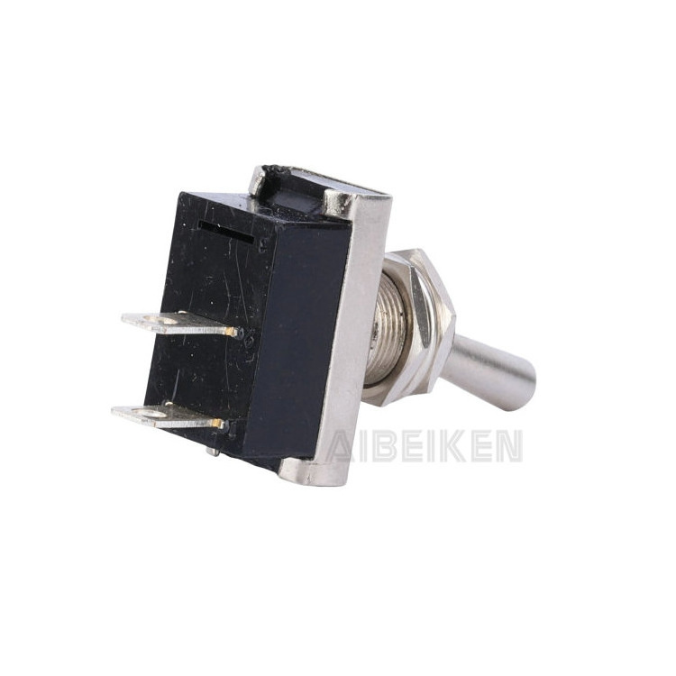 Hot Sale Factory Direct Black 3A 250VAC ON-OFF PC Terminal 25A 12VDC Metal 2Pin SPST Toggle Switch