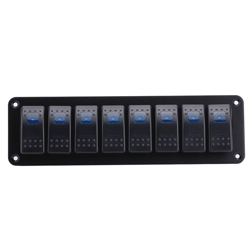 Marine Boat Rocker Switch Panel 8 Ports Waterproof On Off LED Light Colorful Toggle Boat Marine Rocker Switch Panel for Car