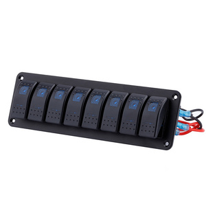 Marine Boat Rocker Switch Panel 8 Ports Waterproof On Off LED Light Colorful Toggle Boat Marine Rocker Switch Panel for Car