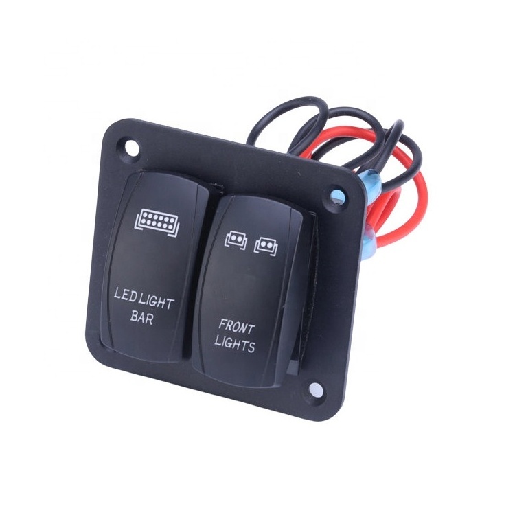 12V 24V Dual 2 Port USB Charger Socket & Voltmeter Rocker Switch Panel Car Boat