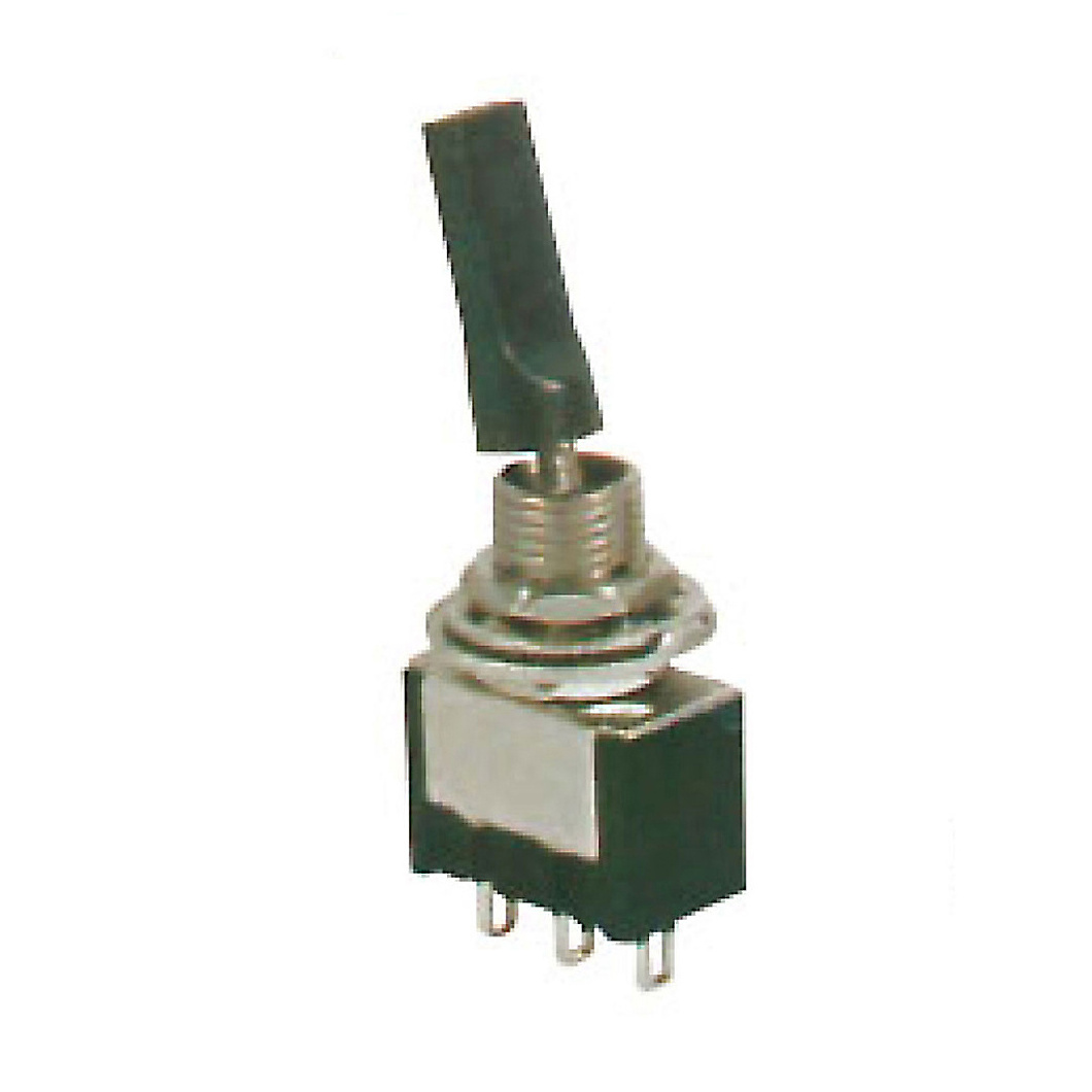 Hot Selling Factory Price 11.4mm Plastic Flat Handle 3PDT Toggle Switch M6.8 Threaded Bushing ON-ON with 3 Pin Solder Terminal