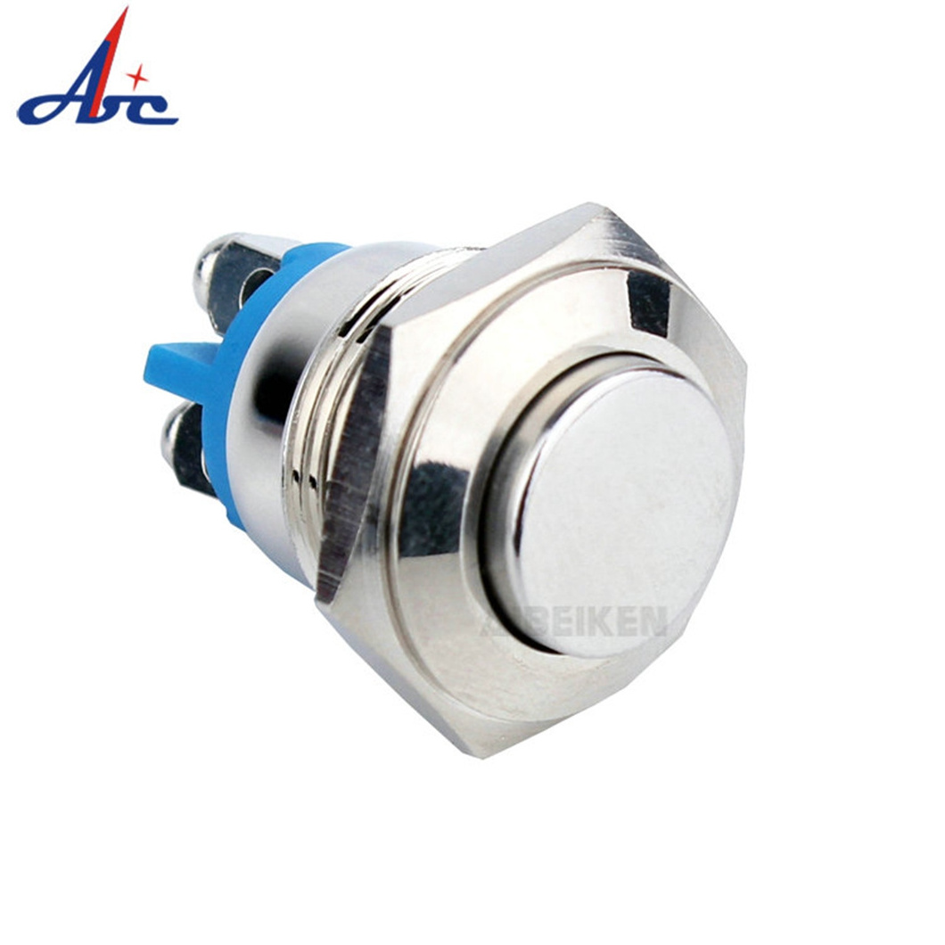 16 mm Waterproof IP65 1NO High Micro stainless steel Momentary Metal Push Button Switch for motorcycle button switch for marine