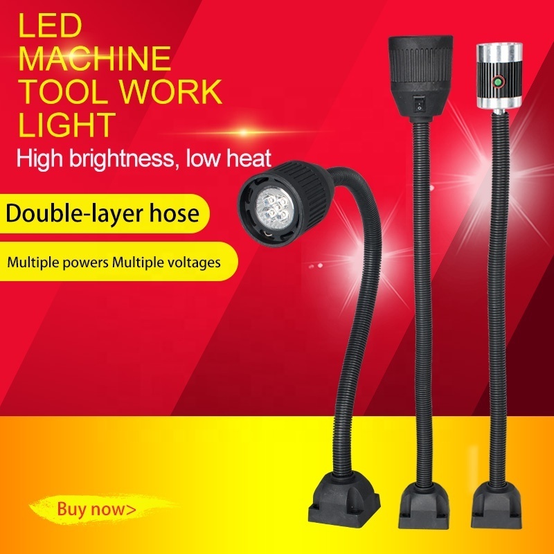 Hot Selling Machine Tool Gooseneck Lamp Black Body Adjustment Led Work Light for Industrial Workshop