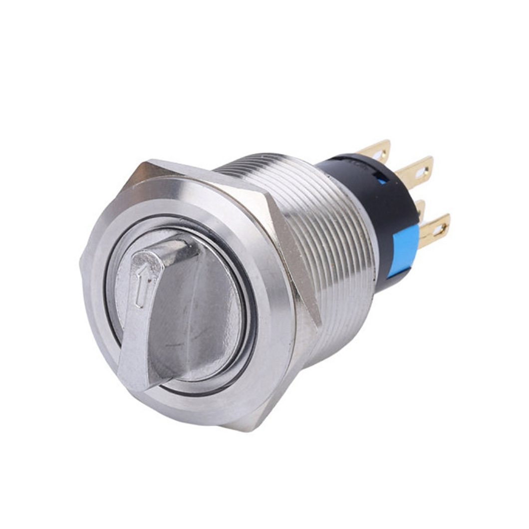 22mm waterproof  stainless  steel Rotary switch 3 position maintained selector 5pins metal rotary switch