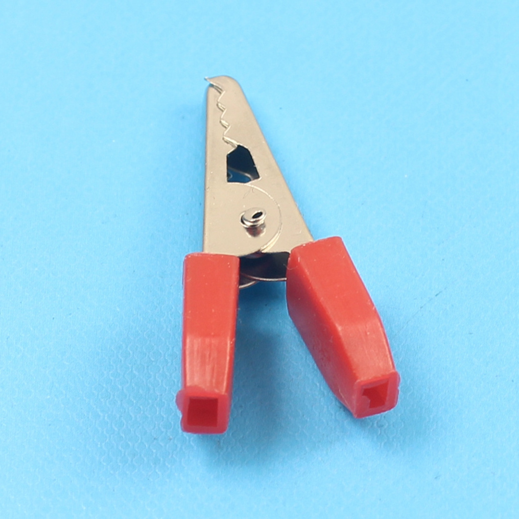 Nickel/Copper/Zinc plated steel Alligator Clip length 35mm open 6mm mini Alligator Clip with red/black plastic handle