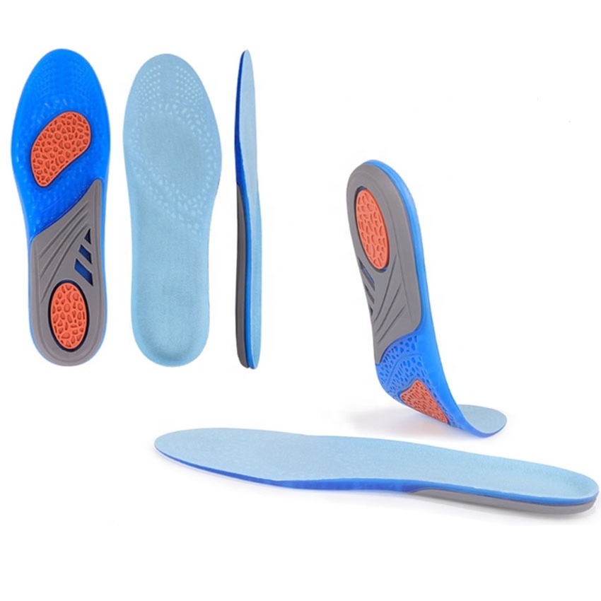 Silicone Insoles TPE Insoles for Men and Women with High Shock Absorption and Perspiration Absorption Soft Sole Sports Insoles