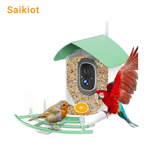 Saikiot Smart 1080P Bird Feeder with Camera WIFI APP Remote Monitoring AI Bird Camera Wireless 2MP Outdoor Bird Feeder Camera