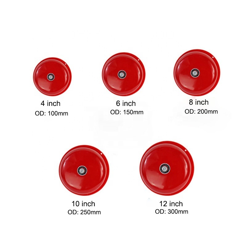 Saikiot 4/6/8/10/12inch Fire Alarm Emergency System Break Glass Manual Fire Alarm Safety Fire Ring Alarm Bell