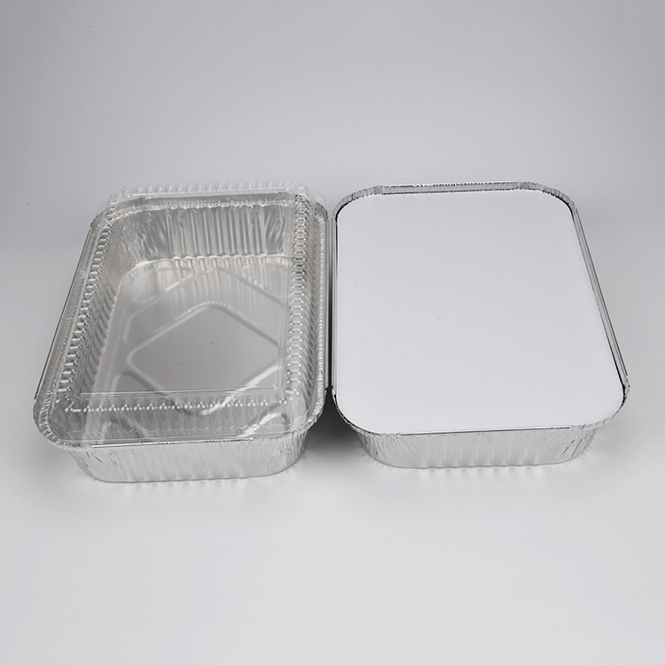 Wholesale restaurant disposable takeaway food baking pan tray plate box aluminum foil containers with lid