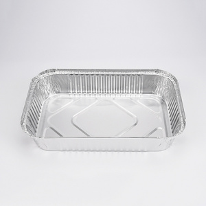 Wholesale restaurant disposable takeaway food baking pan tray plate box aluminum foil containers with lid