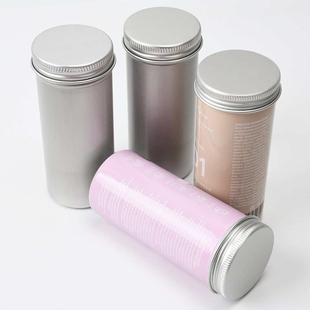 3.5oz 100ml D44*H103mm tea box/can food/cosmetics/spices silver cans aluminum jars with screw cap