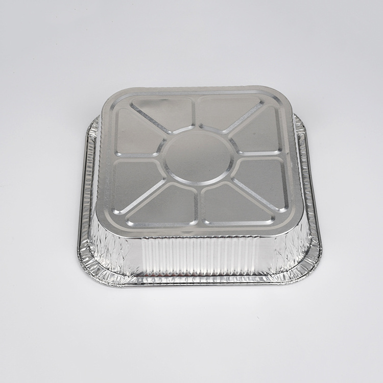 Disposable food packing aluminum foil container carry out square baking tray