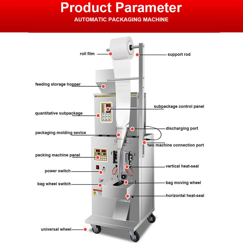 Multi-function Automatic Pouch Food Grain Granule Spice Sachet Powder Back Seal Dispensing Weighing Packing Filling Machine