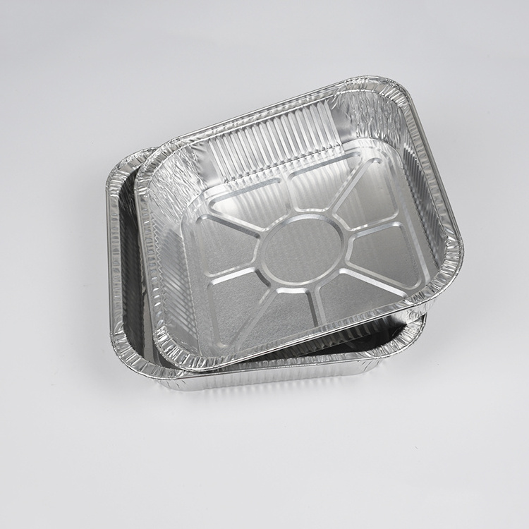 Disposable food packing aluminum foil container carry out square baking tray