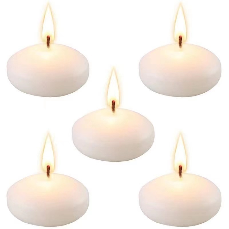 Romantic Wedding Party Decoration Tea Light Unscented Paraffin Wax Floating Candles Wholesale White Floating Water Candles