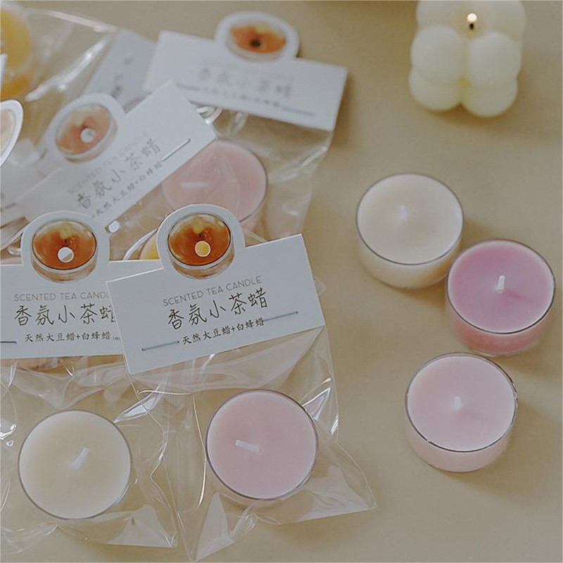 Home Decorative Bulk Soy Wax Beeswax Scented Tea light Candle Container White Small 2 hour Flameless Tealight Candles Wholesale