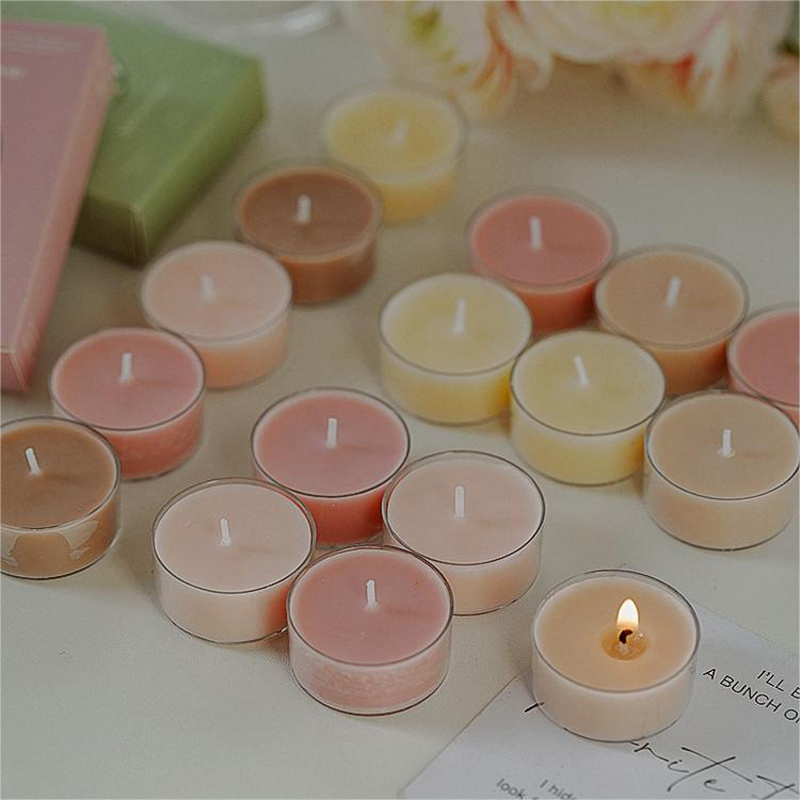 Home Decorative Bulk Soy Wax Beeswax Scented Tea light Candle Container White Small 2 hour Flameless Tealight Candles Wholesale