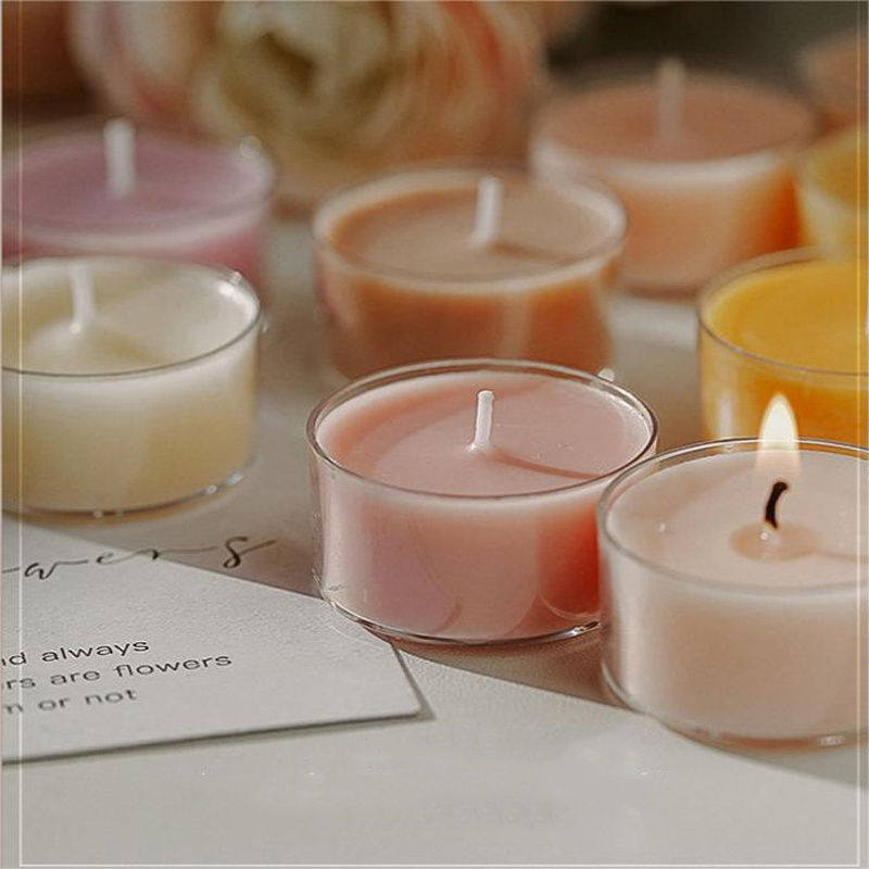 Home Decorative Bulk Soy Wax Beeswax Scented Tea light Candle Container White Small 2 hour Flameless Tealight Candles Wholesale