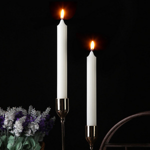 PUSISON European White Long Rod Candy Color Candle Pillar Beeswax Black Pillar Candles Bulk for Home Decoration Wedding Party