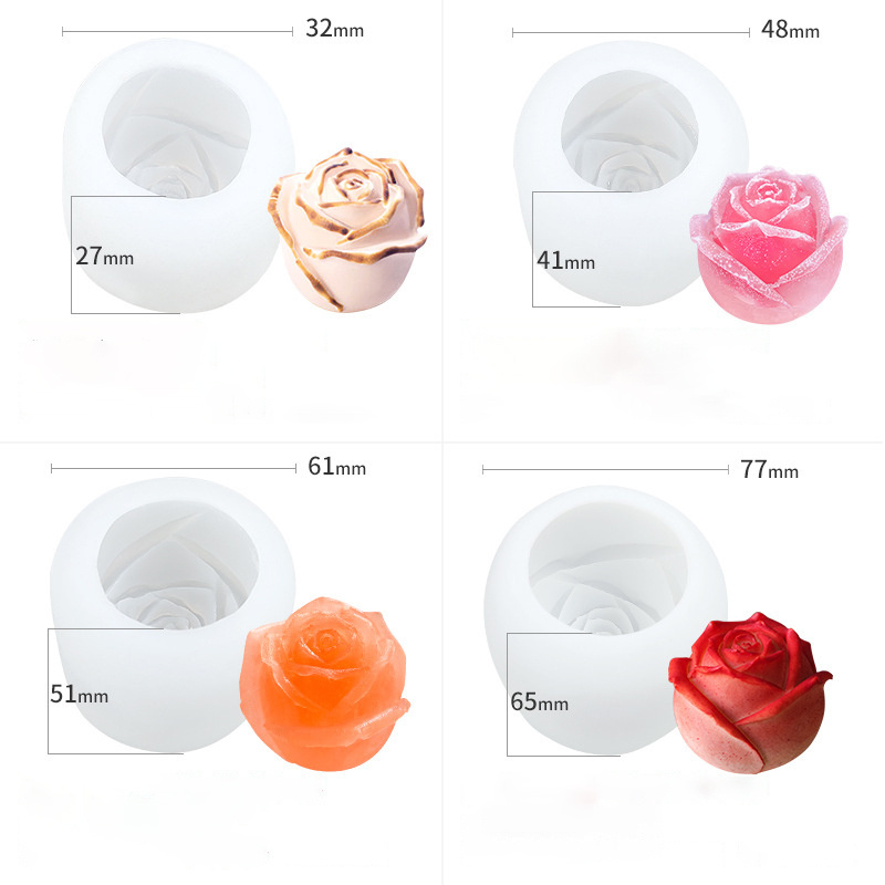 PUSISON China Wholesale Rose Flower Candle Silicone Molds New Year Factory Price Silicone Molds To Make Candles