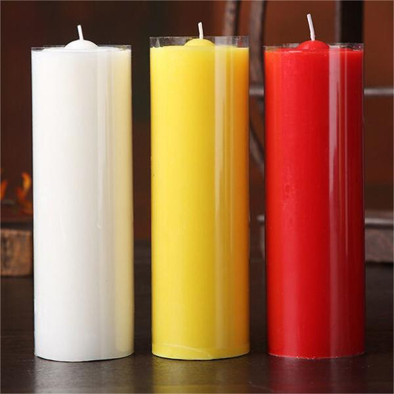 Wedding Centerpieces Unscented Paraffin Wax White Colored Pillar Candles Bulk Wholesale for Wedding Home Party Decoration