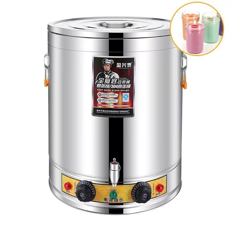 Wholesale Silver Stainless Steel Commercial 30L-80L Wax Melter for Candle Making Electric Candle Melting Pot Wax Melter with Tap