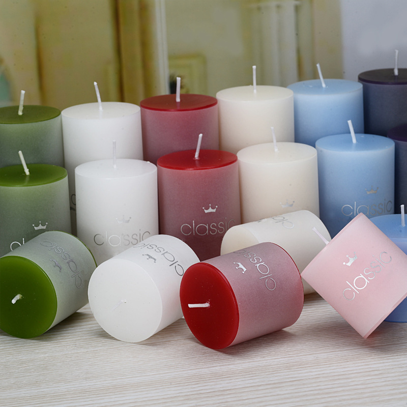 PUSISON Classic Cylinder Scented Pillar Candle Birthday Wedding Flameless Pillar candles Varying Sizes Soy Wax for Pillar Candle