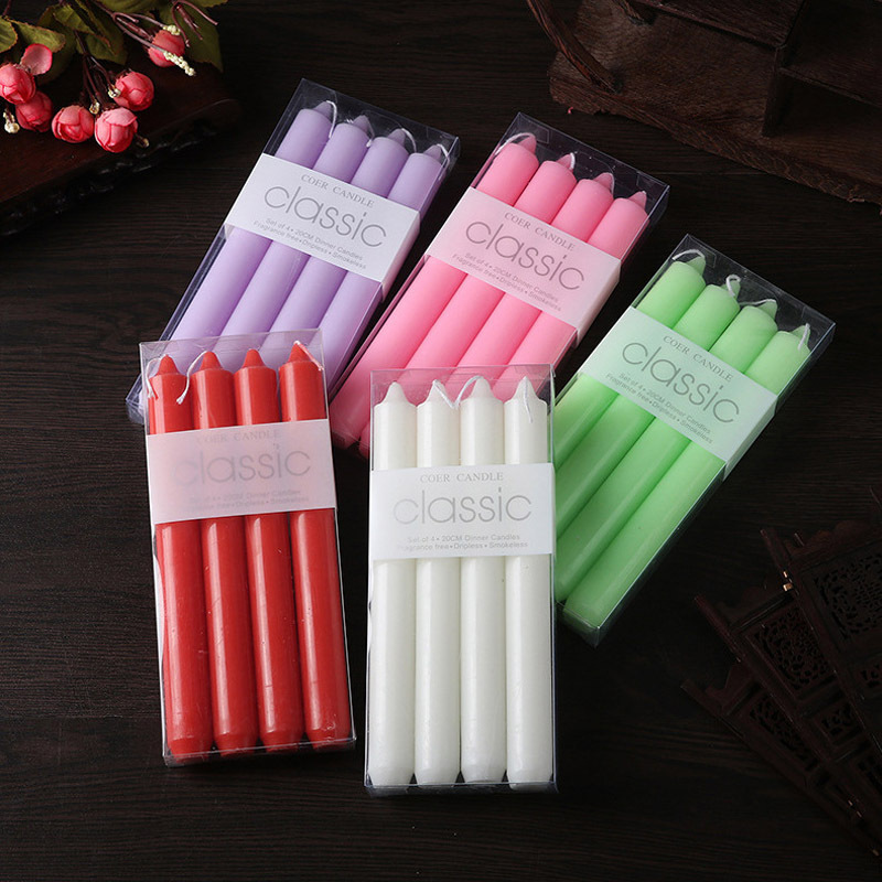 PUSISON Wholesale Beeswax Flameless Taper Candles 10