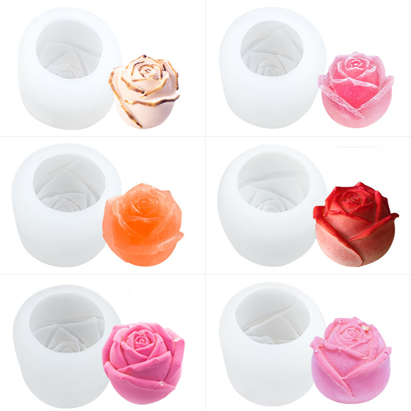 PUSISON China Wholesale Rose Flower Candle Silicone Molds New Year Factory Price Silicone Molds To Make Candles