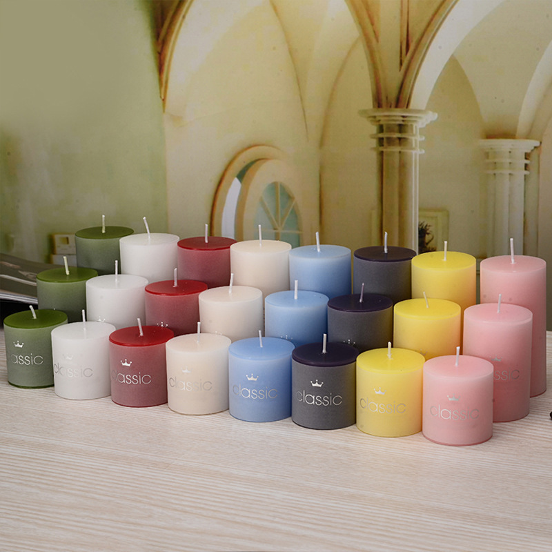 PUSISON Classic Cylinder Scented Pillar Candle Birthday Wedding Flameless Pillar candles Varying Sizes Soy Wax for Pillar Candle