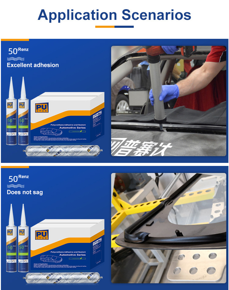 Polyurethane Sealant and Adhesive Auto Glass Pu Sealant Fast Cure Glazing windshield repair glue