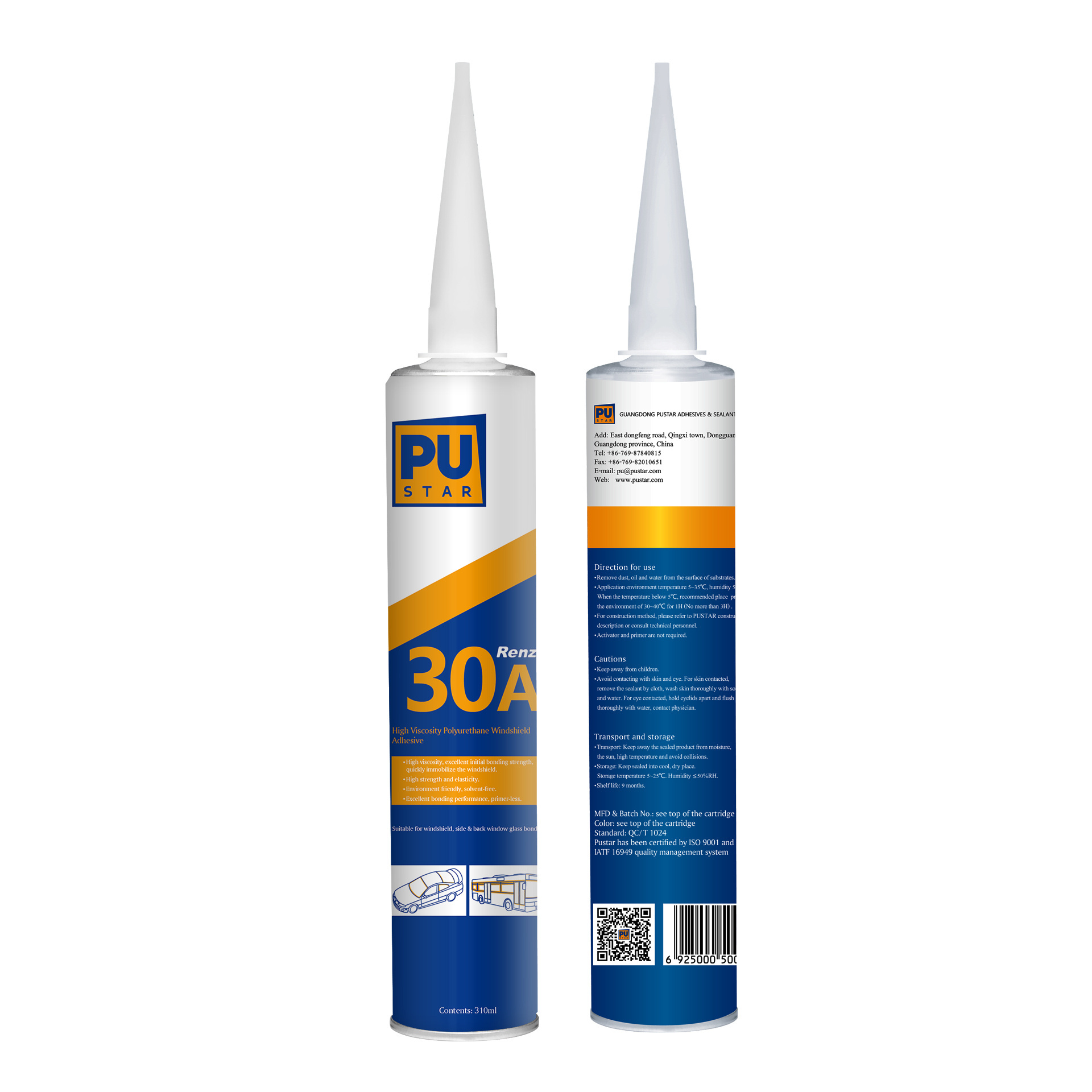 Primer-less Windshield Repair PU Sealant For Factory Industry Adhesive and Sealant Renz30