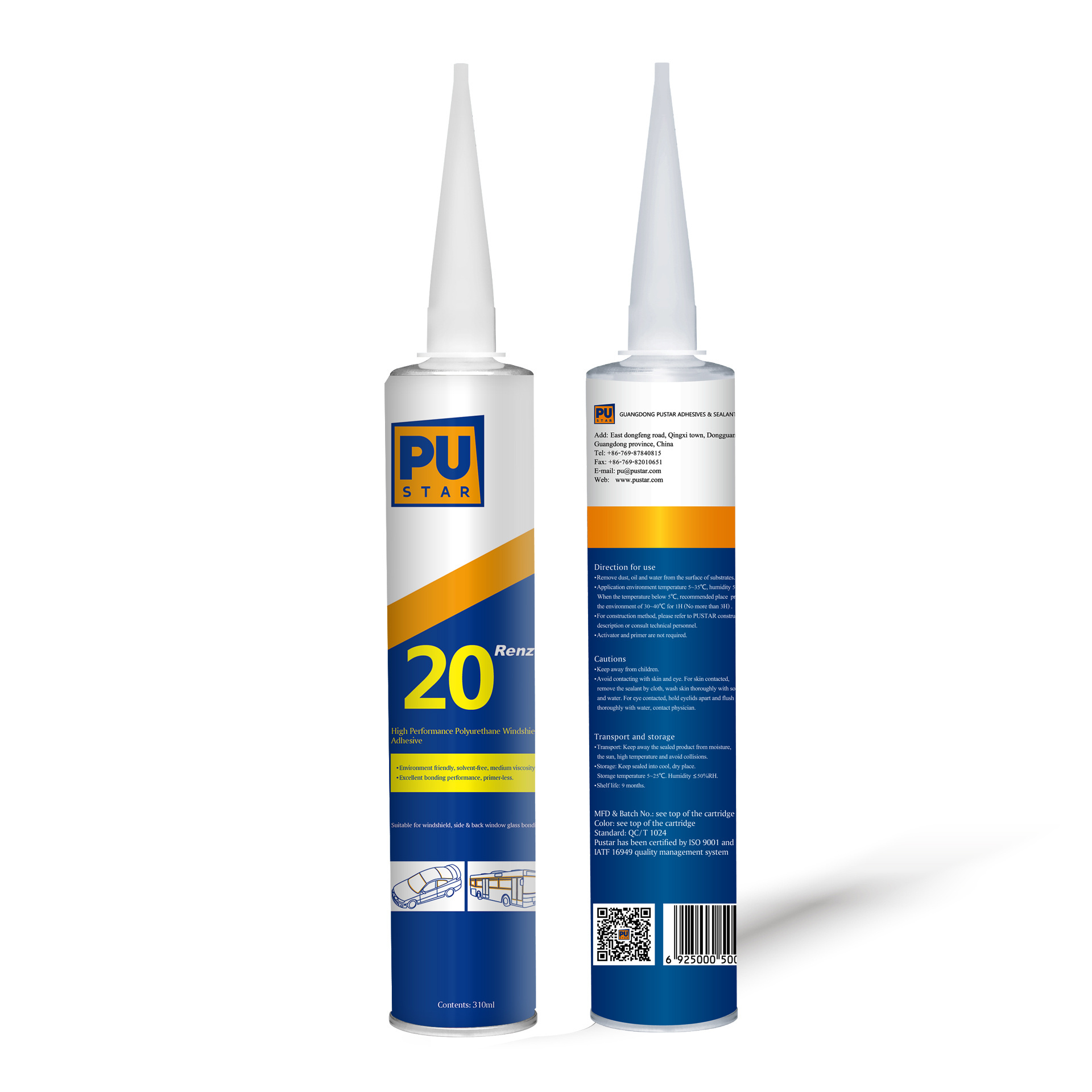 Renz20 Fuyao& XYG Auto Glass Adhesive Windshield Polyurethane Glue China Supplier PU Sealant