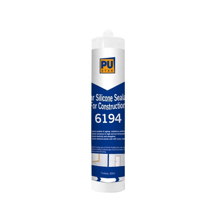 6194 High Quality UV Resistance Clear Fast Cure Roof Neutral Silicone Sealant