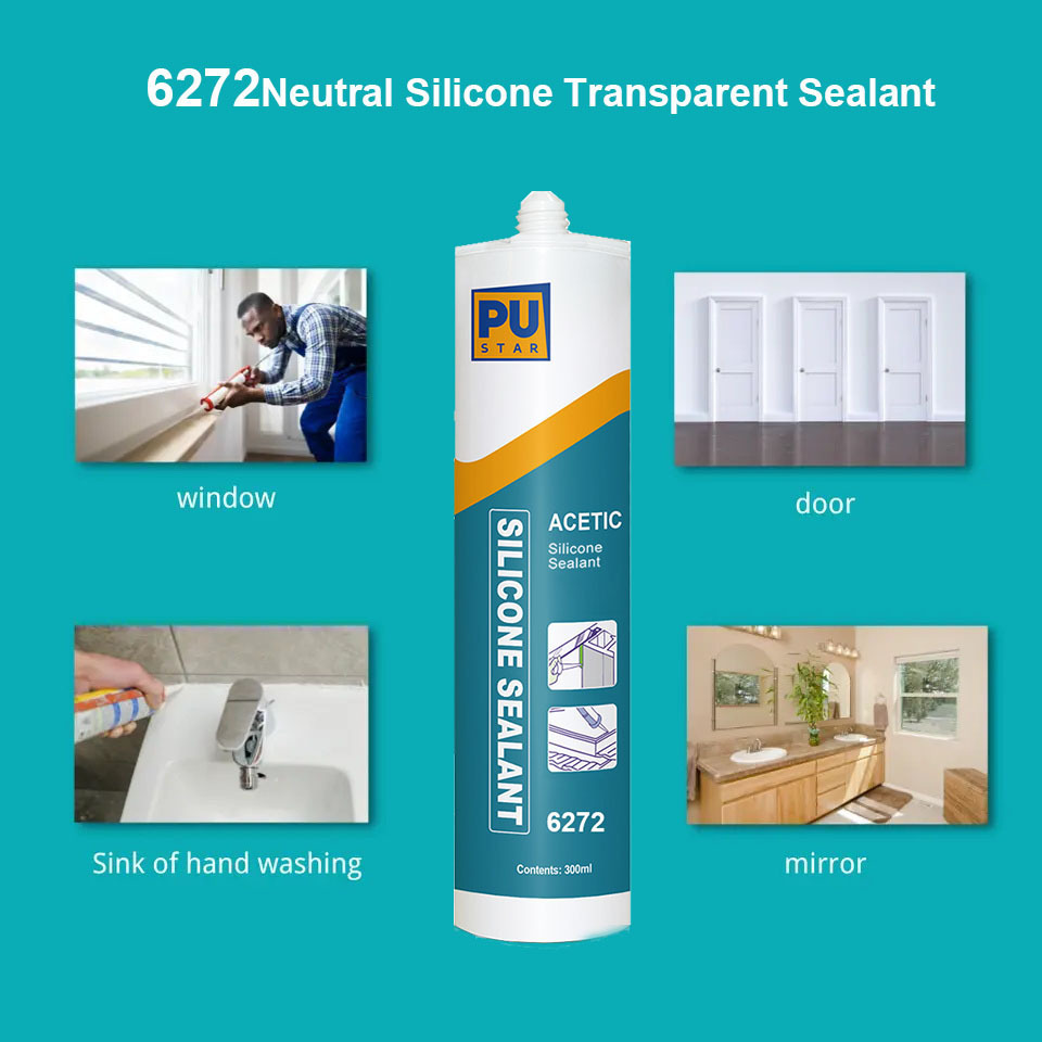 Mildew Proof Weather Resistance Acetic Silicone Sealant for Bathroom Pustar Factory Direct Waterproof Silicone Glass for Resin