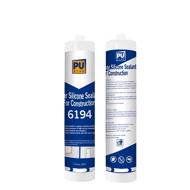 6194 High Quality UV Resistance Clear Fast Cure Roof Neutral Silicone Sealant