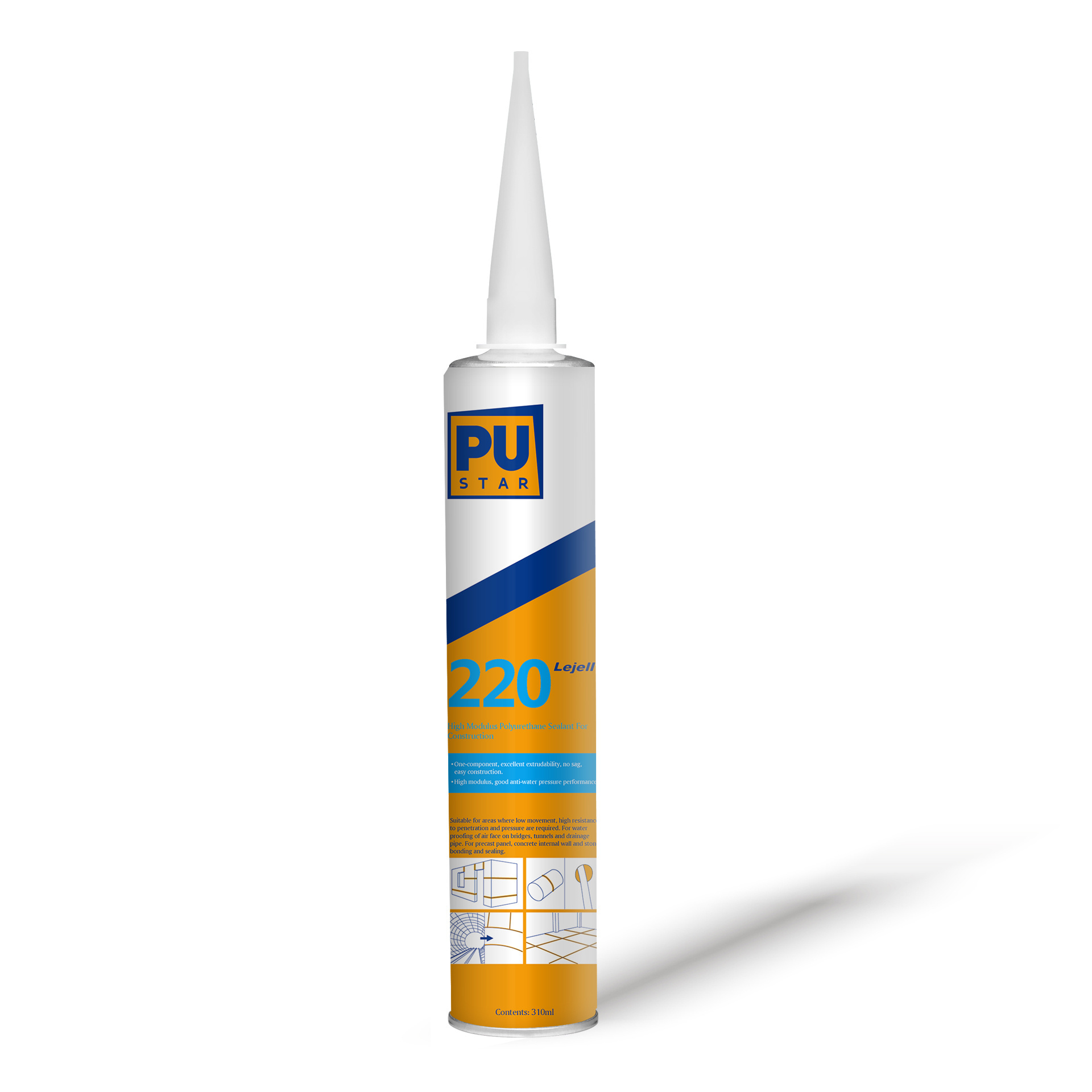 Polyurethane Sealant Construction for Concrete Internal Wall and Stone Bonding Waterproof PU Sealant Lejell220