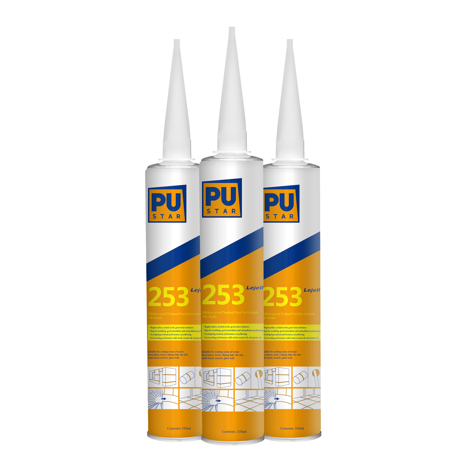 Lejell253 mildew proof sealant  used in ceramic tile seam