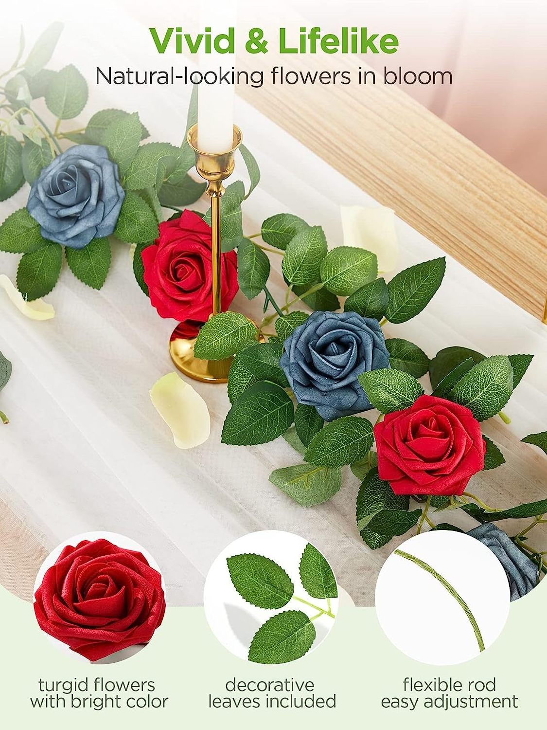 Bulk Price Landscaping Wedding Birthday Decoration Bouquet Ball Centerpieces Foam Roses Head Artificial Flower With Gift Box