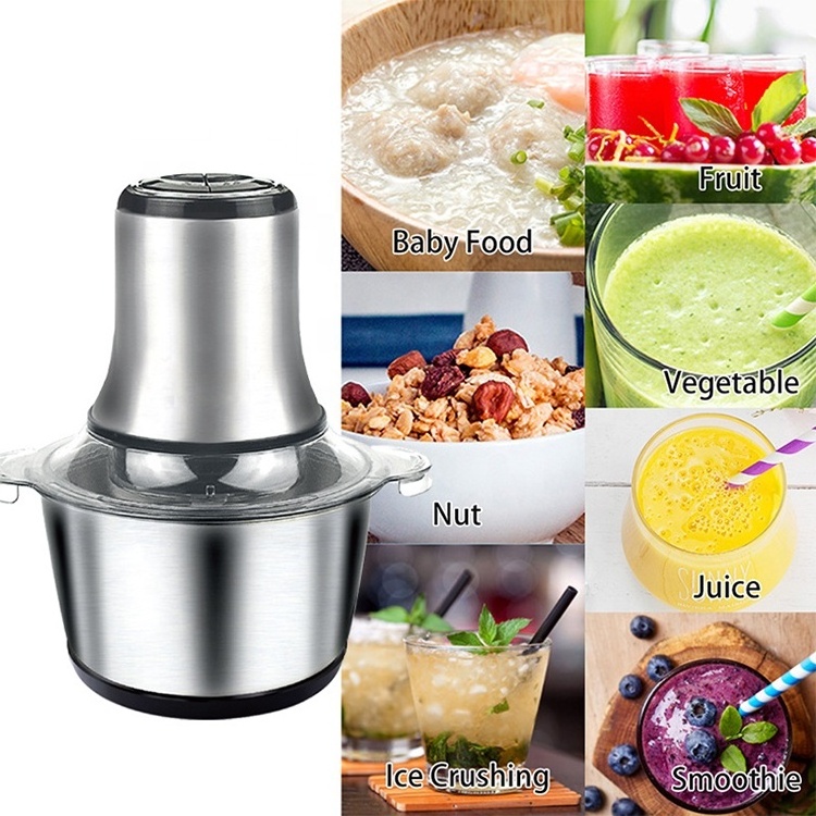 Household Small Electric Meat Grinder 2 Speeds Stainless Steel Electric Chopper Grinder Food Mincer