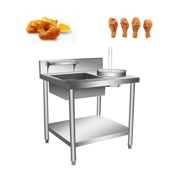 Detachable Manual Breading Fried Chicken Meat Powder Flour Table Coating Machine